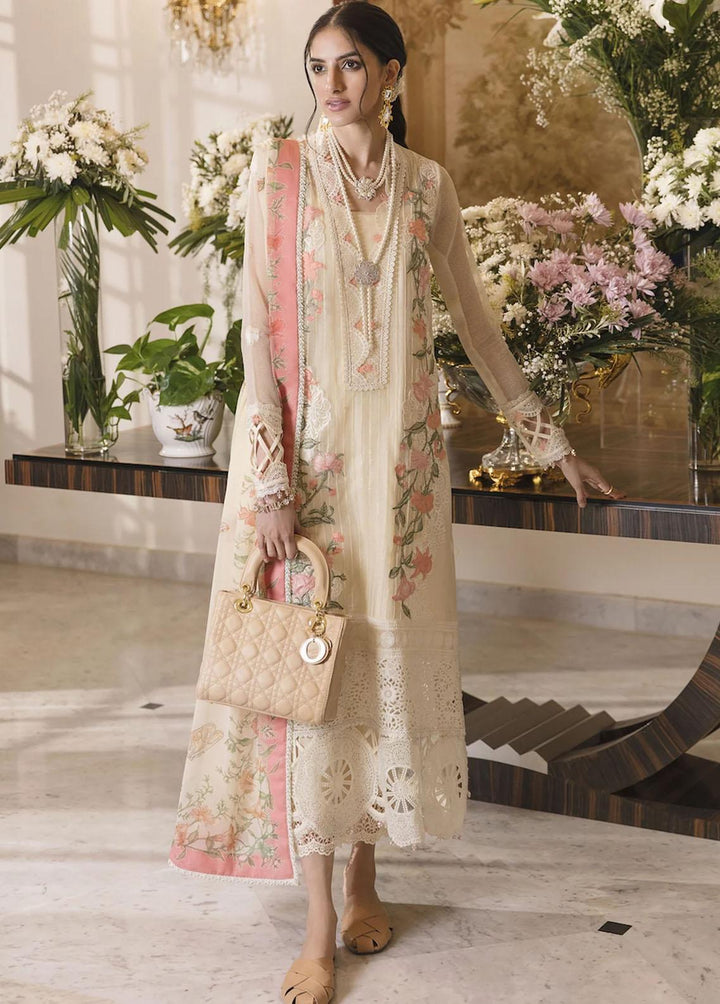 Sable Vogue Embroidered Organza Suits Unstitched 4 Piece SV23L SL-11-23-V1 YARA - Luxury Collection