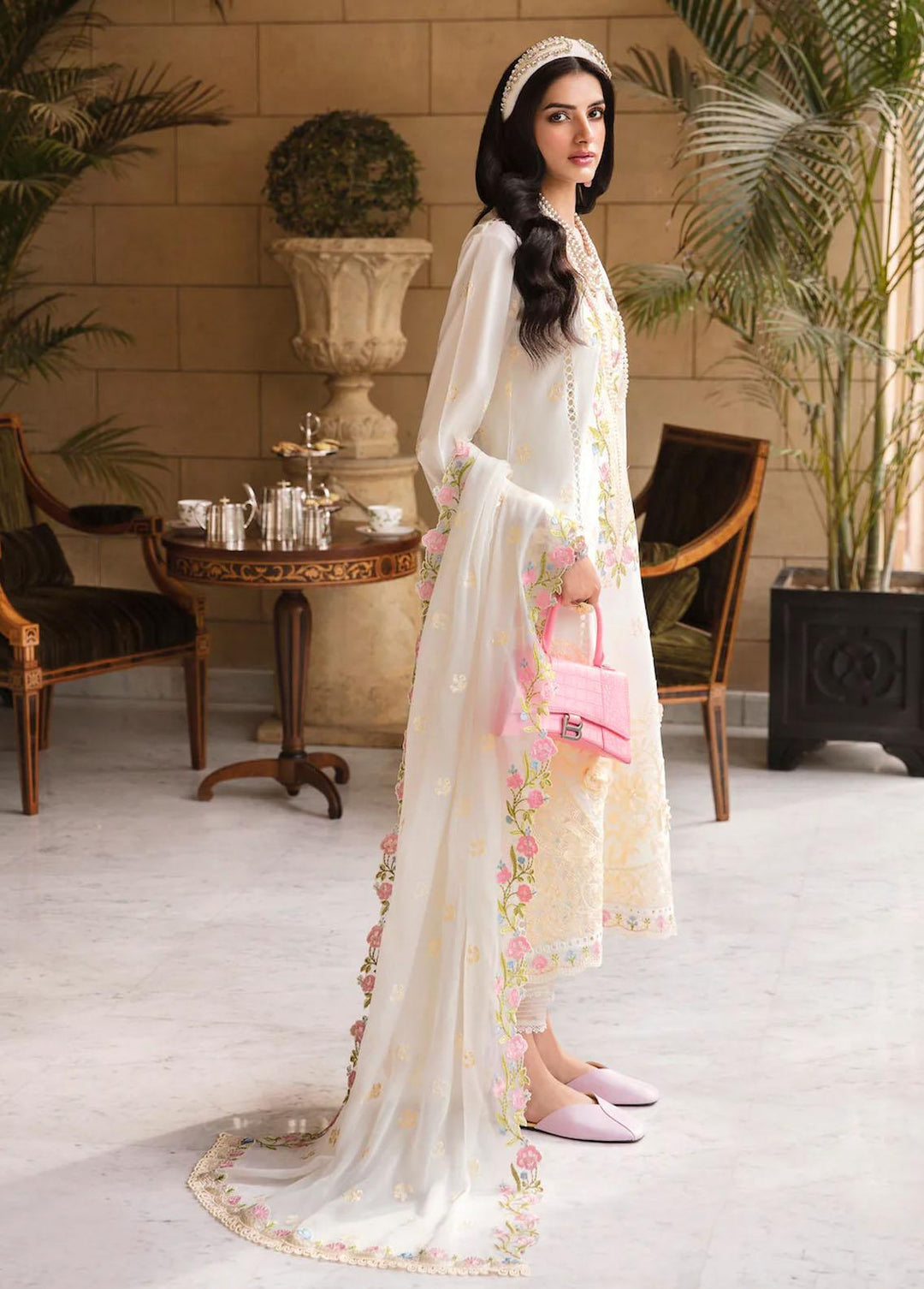 Sable Vogue Embroidered Lawn Suits Unstitched 3 Piece SV23L SL-12-23-V1 DAHLIA - Luxury Collection