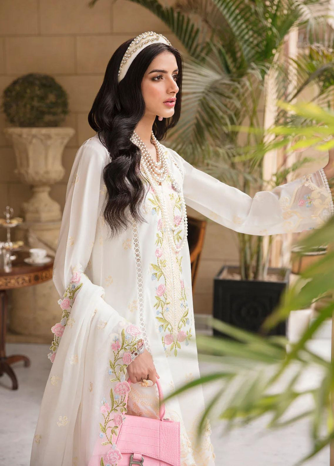 Sable Vogue Embroidered Lawn Suits Unstitched 3 Piece SV23L SL-12-23-V1 DAHLIA - Luxury Collection