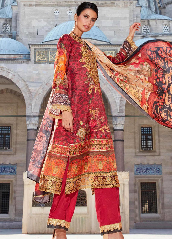 Sable Vogue Embroidered Silk Suits Unstitched 3 Piece SRS-01 SV22NFU - Luxury Collection