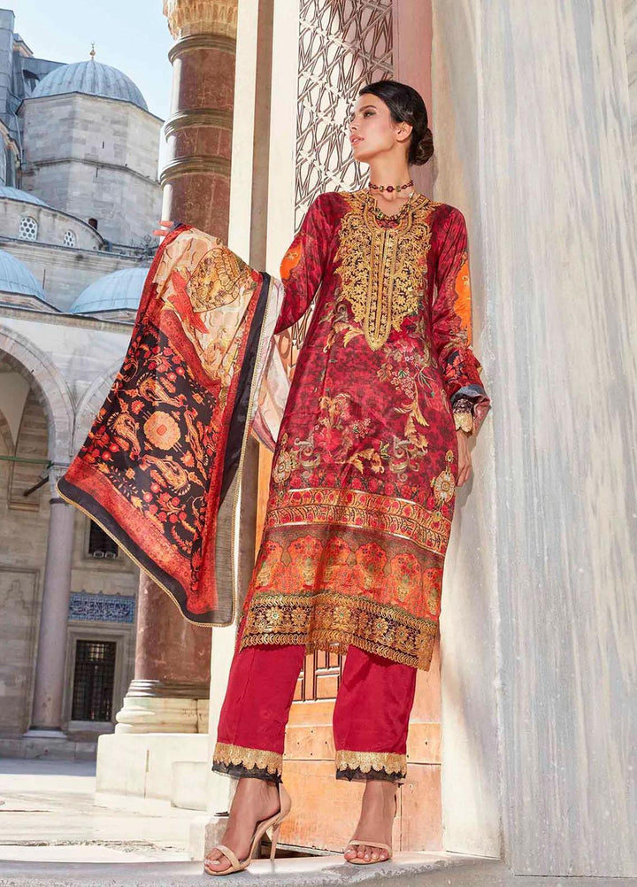 Sable Vogue Embroidered Silk Suits Unstitched 3 Piece SRS-01 SV22NFU - Luxury Collection