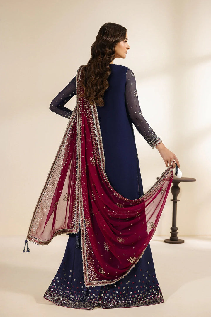 Meraki by Zarif Unstitched Embroidered Chiffon 3 Piece Suit ZR26UCM SABLE 10 - Festive Collection