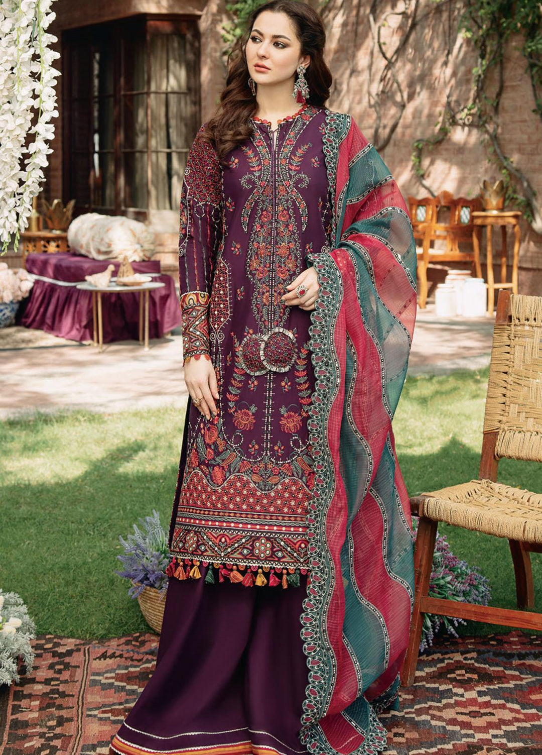 Sabrang By Jazmin Embroidered Lawn Suits Unstitched 3 Piece SBJFL022 D5 - CHAMAN - Summer Collection