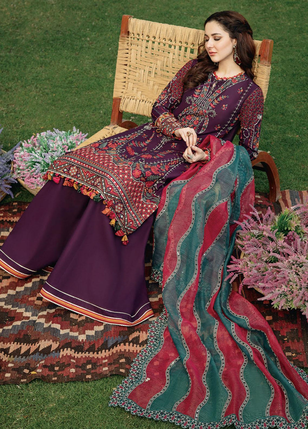 Sabrang By Jazmin Embroidered Lawn Suits Unstitched 3 Piece SBJFL022 D5 - CHAMAN - Summer Collection