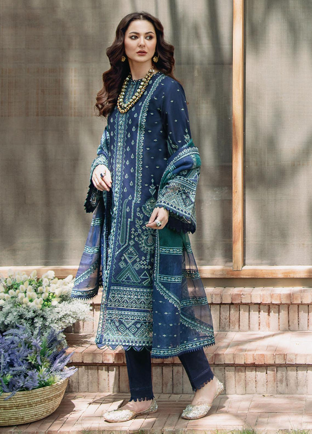 Sabrang By Jazmin Embroidered Lawn Suits Unstitched 3 Piece SBJFL022 D6 - TEHSEEN - Summer Collection