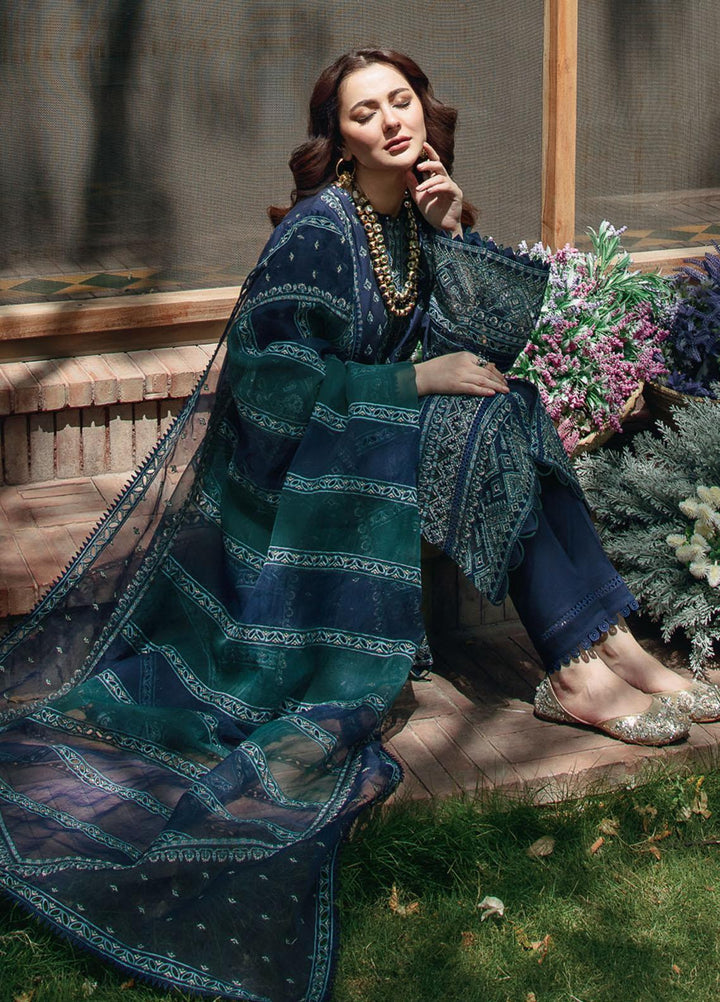 Sabrang By Jazmin Embroidered Lawn Suits Unstitched 3 Piece SBJFL022 D6 - TEHSEEN - Summer Collection