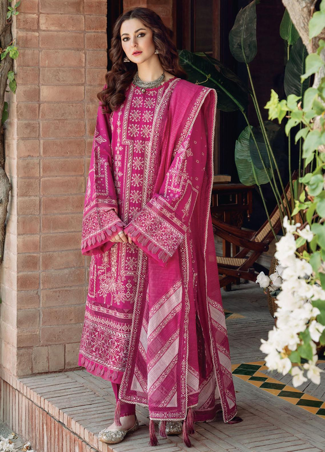 Sabrang By Jazmin Embroidered Lawn Suits Unstitched 3 Piece SBJFL022 D7 - SHABNAMI - Summer Collection