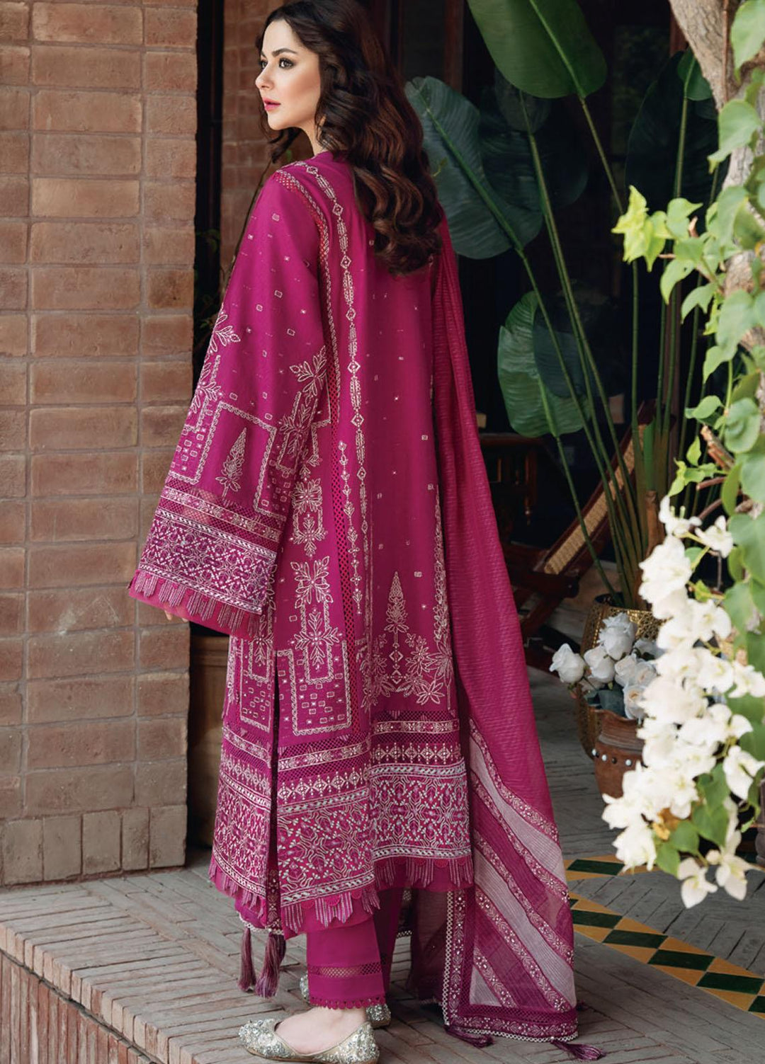 Sabrang By Jazmin Embroidered Lawn Suits Unstitched 3 Piece SBJFL022 D7 - SHABNAMI - Summer Collection