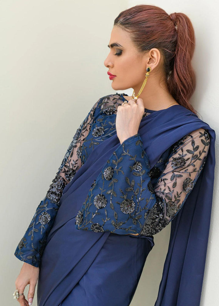 Jooray Kapray Pret Embroidered Silk Saree JKAE003 Gehraai