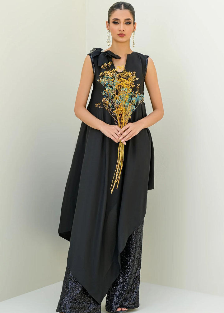 Jooray Kapray Pret Formal Silk 2 Piece Suit JKAE004 Siyahi