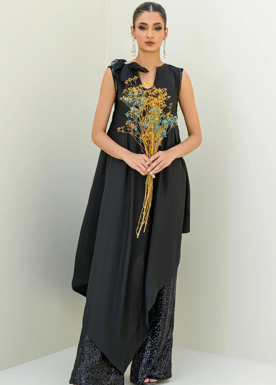 Jooray Kapray Pret Formal Silk 2 Piece Suit JKAE004 Siyahi