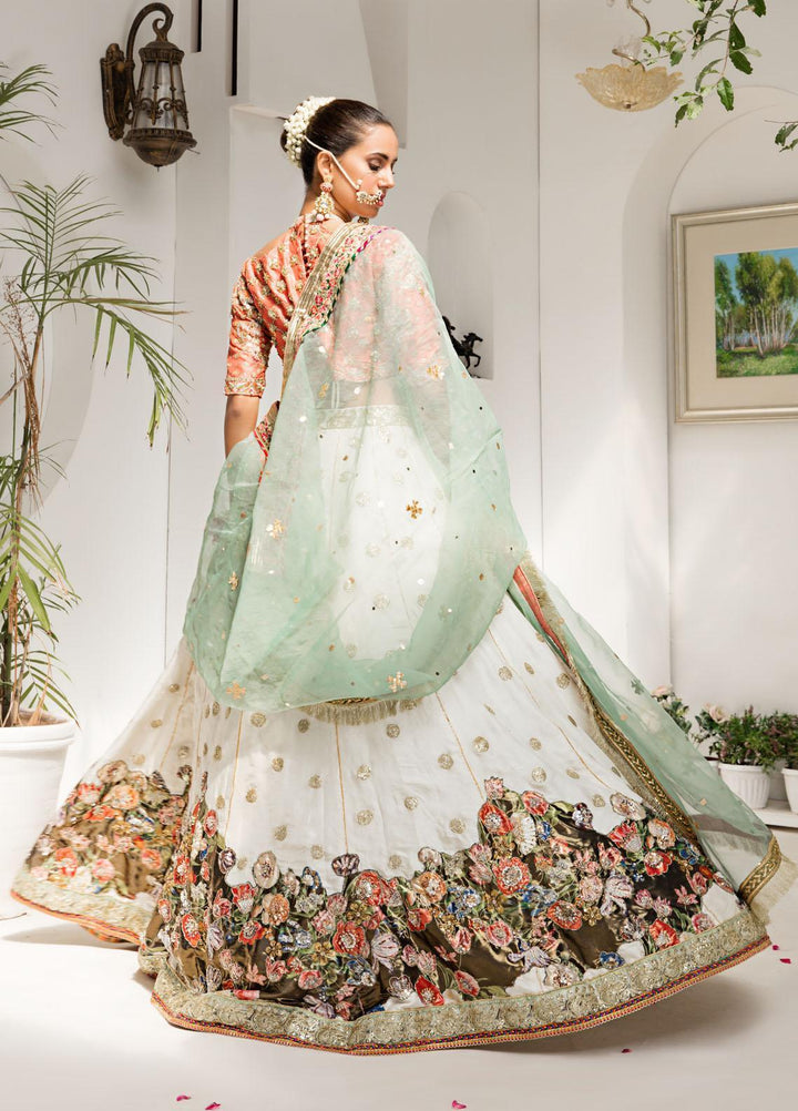 Sadya Sumair Luxury Pret Embroidered Raw Silk 3 Piece Dress Lehnga Choli