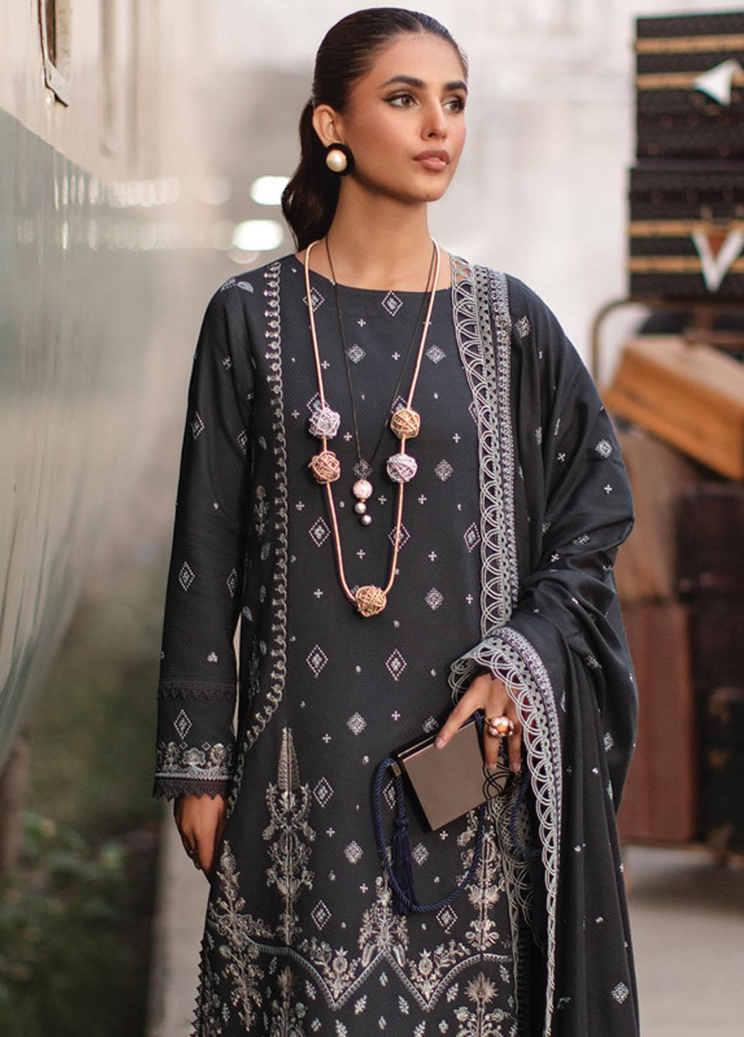 Safarnama By Rang Rasiya Embroidered Linen Suits Unstitched 3 Piece RR22S 12 Naaz - Winter Collection