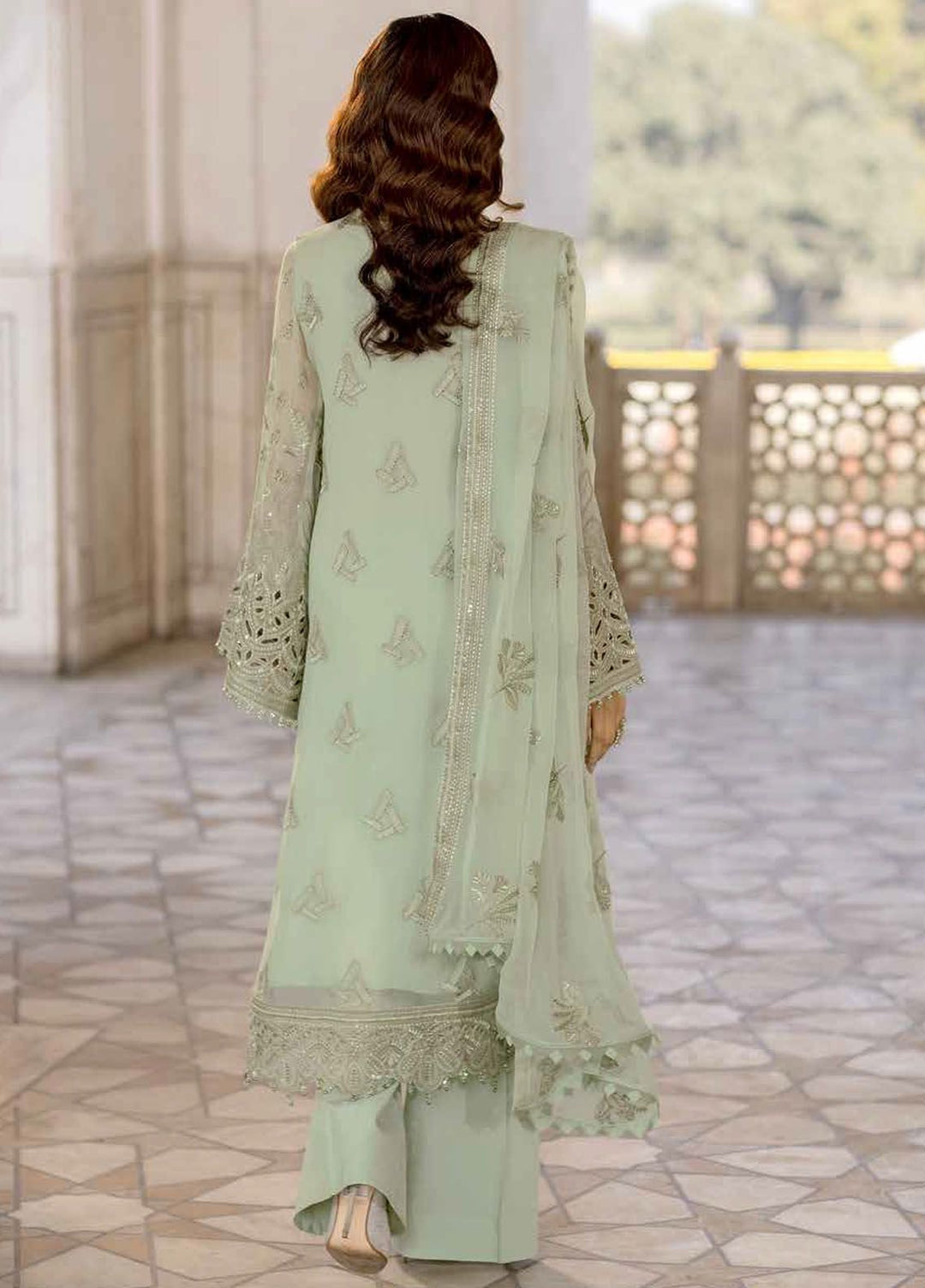 Nafeesah By Flossie Embroidered Chiffon Suits Unstitched 3 Piece N-509 Java - Luxury Collection main image 1