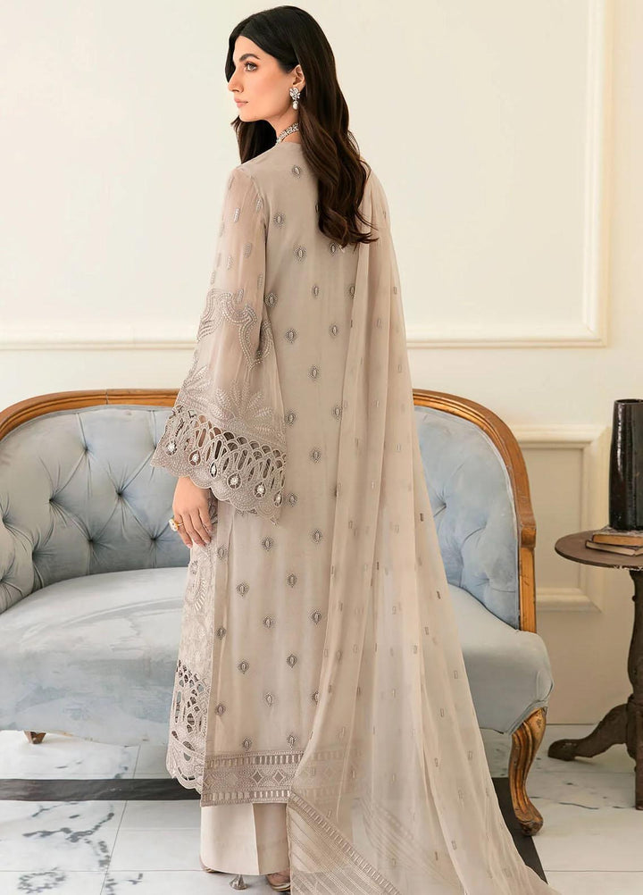 Safeera By Flossie Embroidered Chiffon Suits Unstitched 3 Piece FS23SFLU S-1207 Chestnut - Luxury Collection