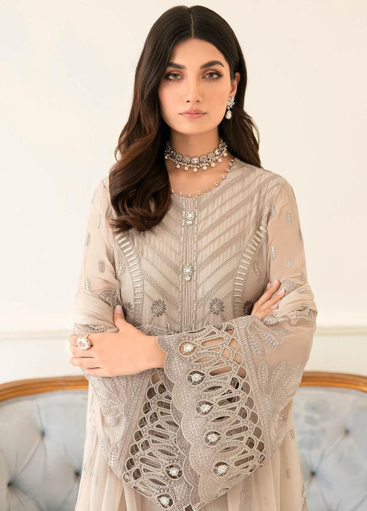 Safeera By Flossie Embroidered Chiffon Suits Unstitched 3 Piece FS23SFLU S-1207 Chestnut - Luxury Collection