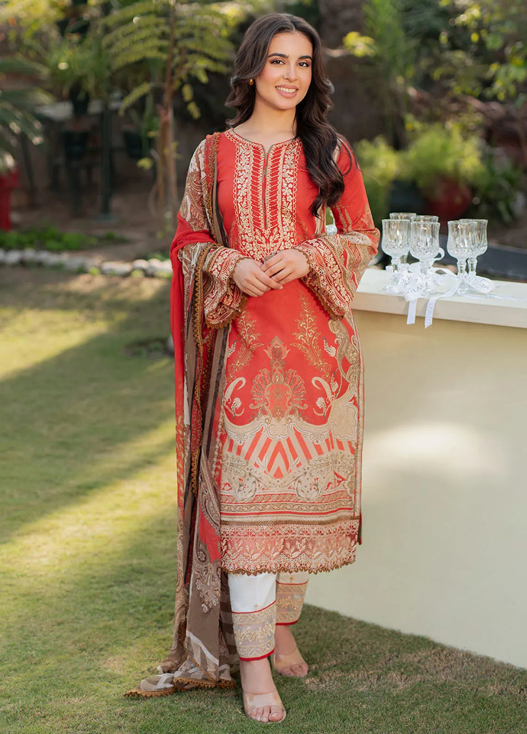 Minor Defect - Saffira by Gulaal Embroidered Lawn Suits Unstitched 3 Piece GL25SL D-12 Zhuri - Summer Collection