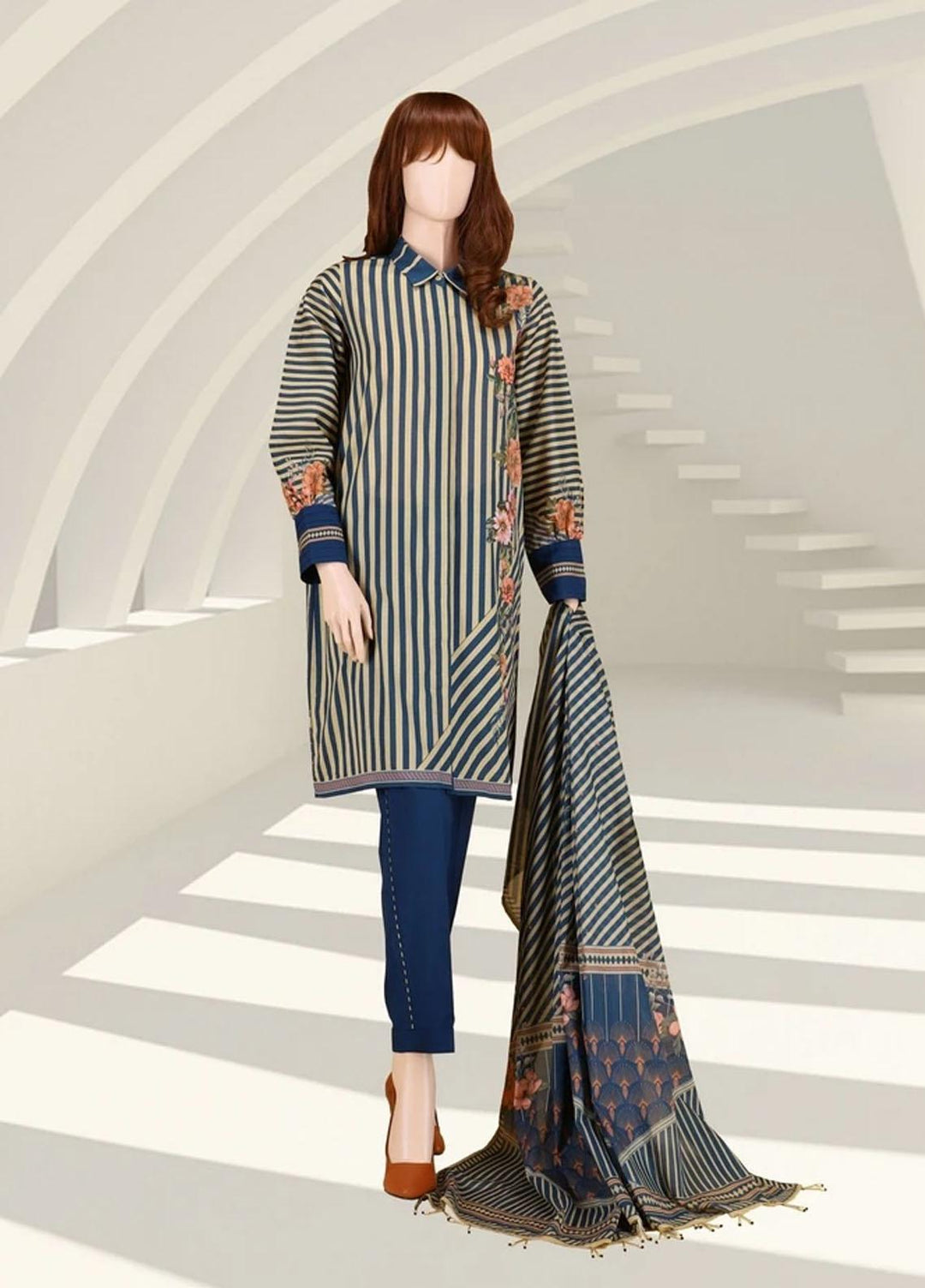 Saffron By Saya Printed Lawn Suits Unstitched 2 Piece SY21S SALSA UG-2102-08B - Summer Collection