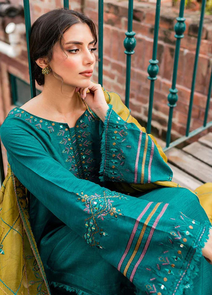 Zoya & Fatima Pret Embroidered Raw Silk 3 Piece Suit SFR-219