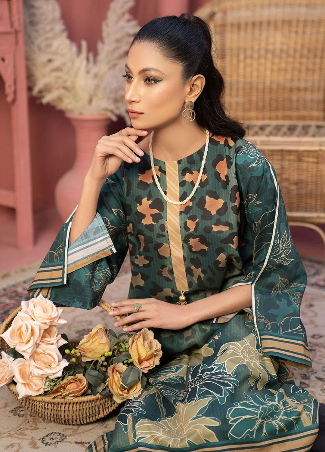 Safwa Printed Lawn  Unstitched Kurties SW23DP SKD-263 - Summer Collection