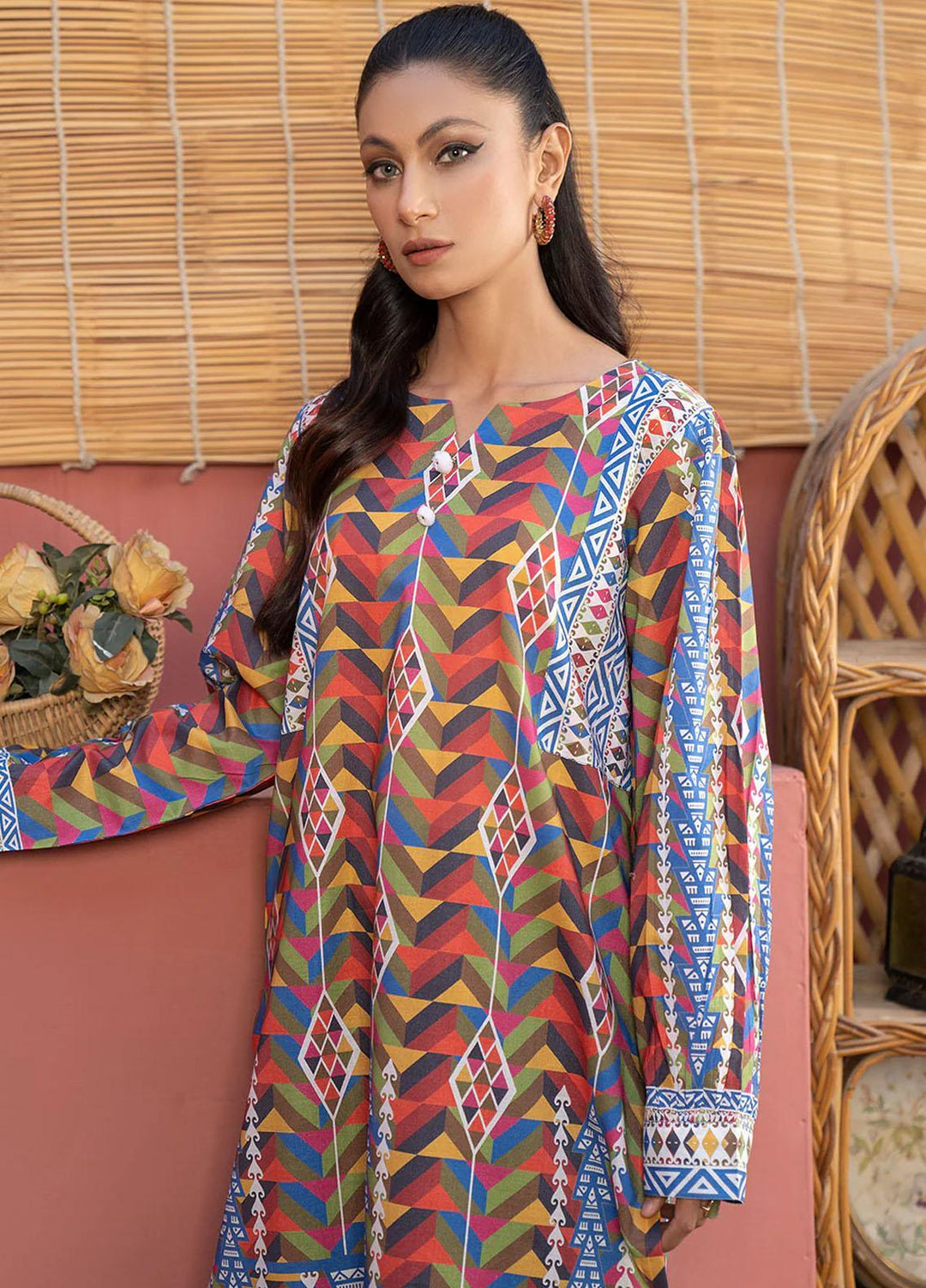 Safwa Printed Lawn  Unstitched Kurties SW23DP SKD-267 - Summer Collection