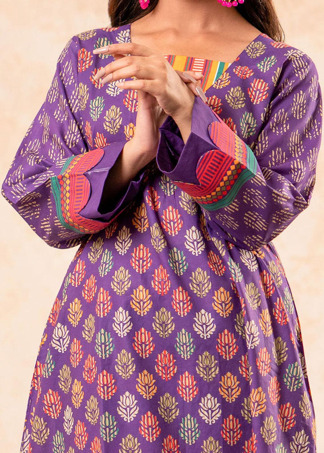 Safwa Printed Lawn Suits Unstitched 2 Piece SW23L S2P-45 Trendy Pink - Summer Collection