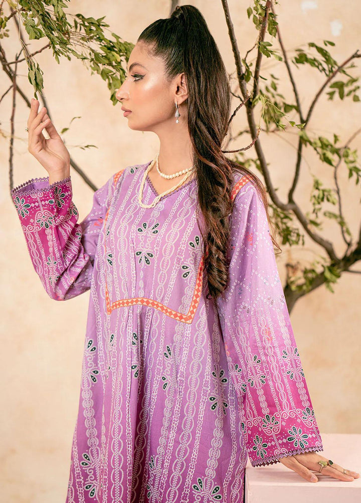 Safwa Printed Lawn Suits Unstitched 2 Piece SW23L S2P-48 Pastel Violet - Summer Collection