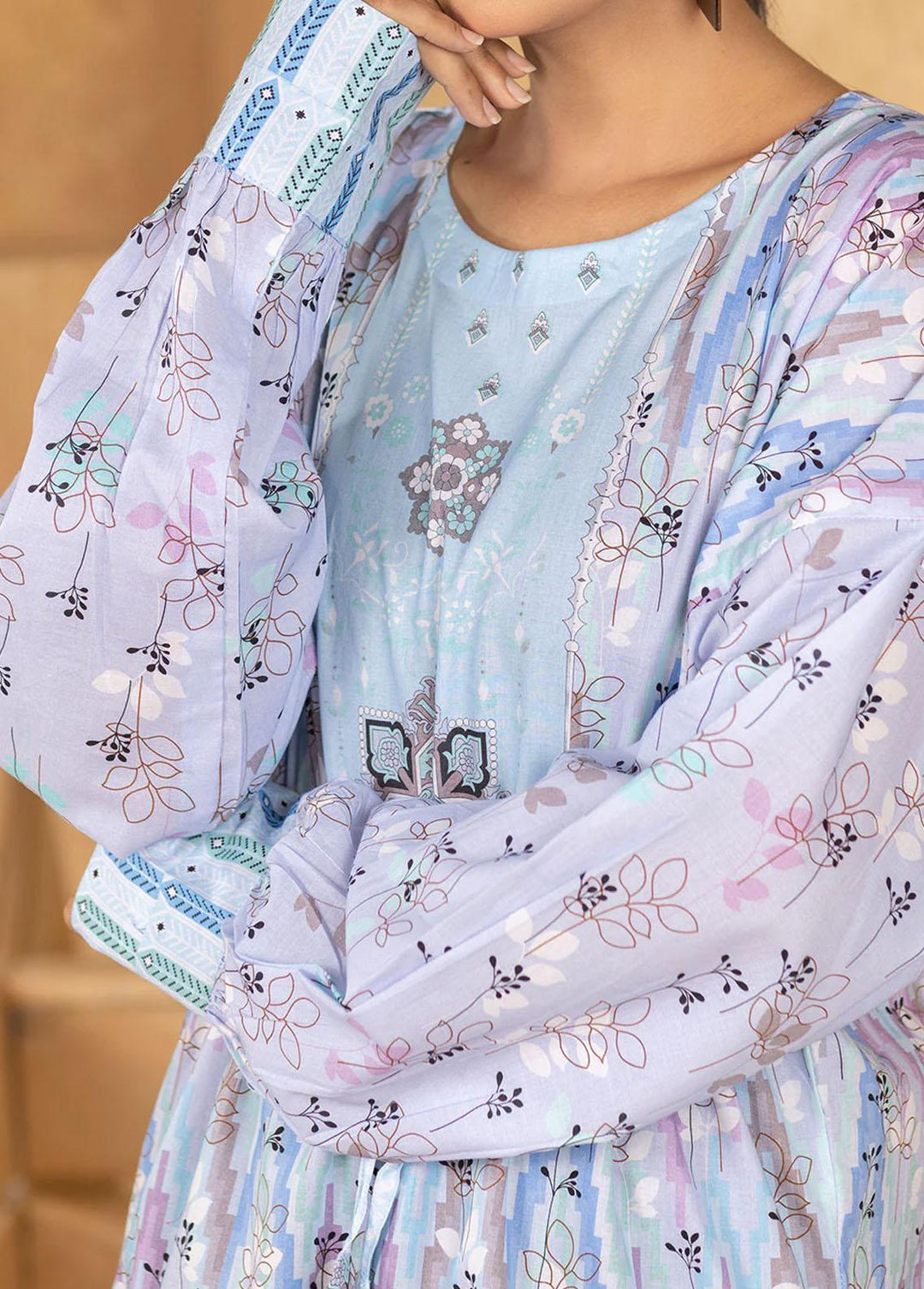 Safwa Printed Cotton  Unstitched Kurti SW23-CK4 SKD-282 - Summer Collection