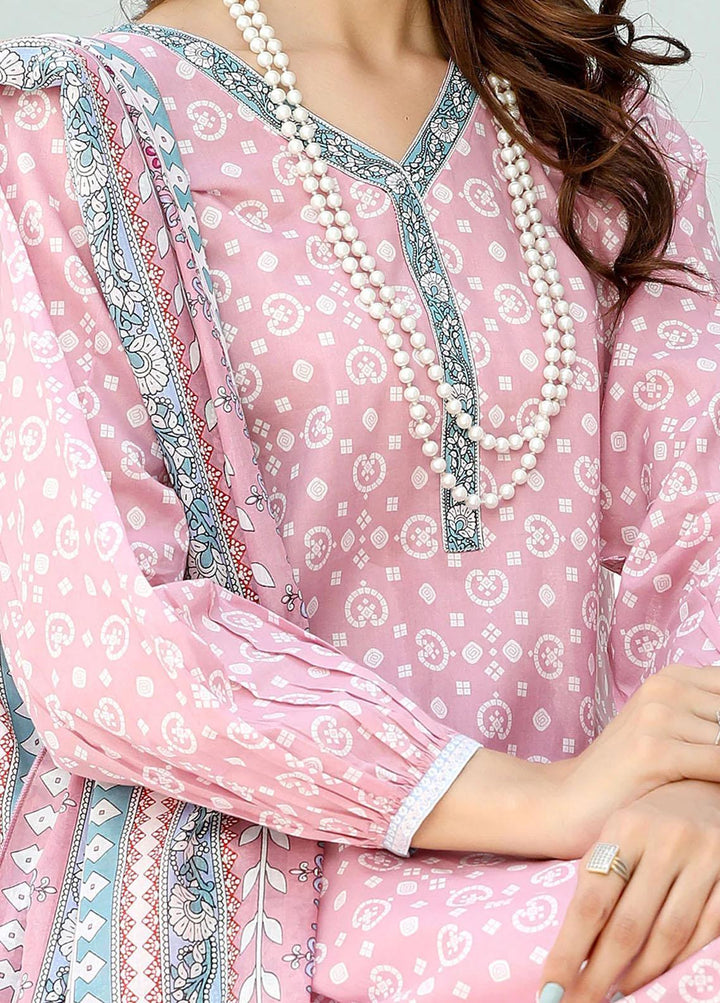 Safwa Pret Embroidered Lawn 3 Piece Suit SW23P 3P-PR-135 Cavern Pink