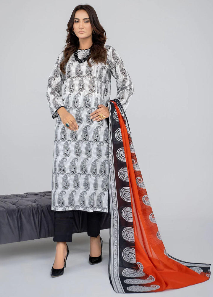 Safwa Pret Embroidered Lawn 3 Piece Suit SW23P 3P-PR-138 Grey Goose