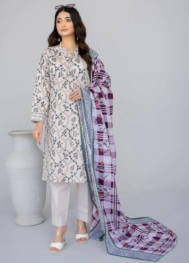 Safwa Pret Embroidered Lawn 3 Piece Suit SW23P 3P-PR-142 Foggy Grey