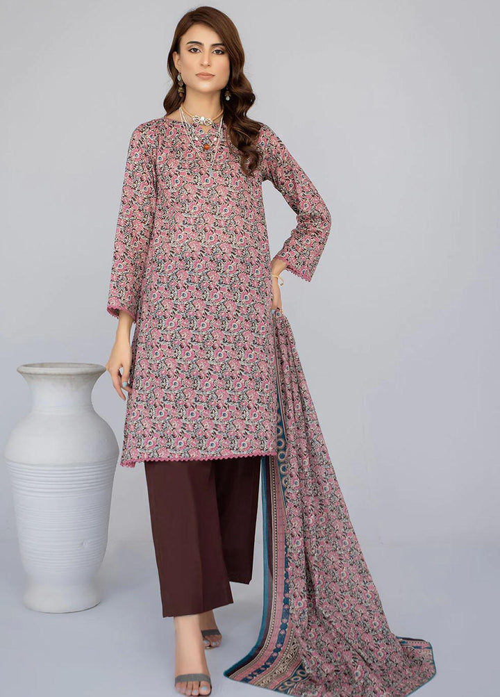 Safwa Pret Embroidered Lawn 3 Piece Suit SW23P 3P-PR-143 Ruddy Pink