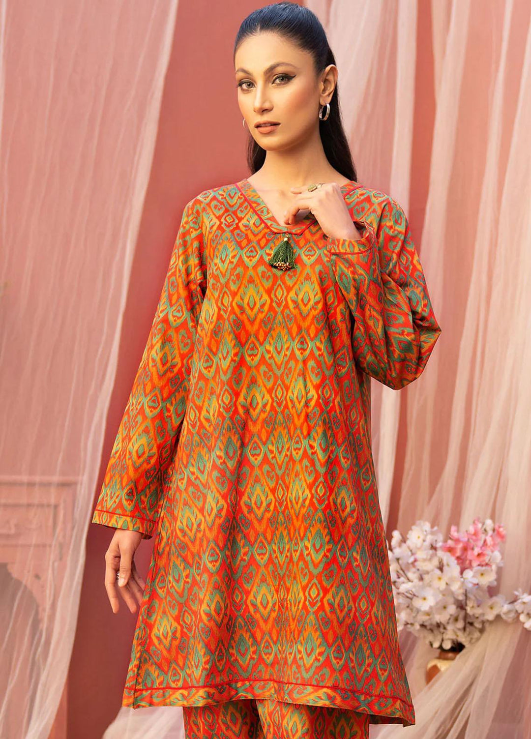 Safwa Printed Lawn Suits Unstitched 2 Piece SW23O OR-13 - Summer Collection