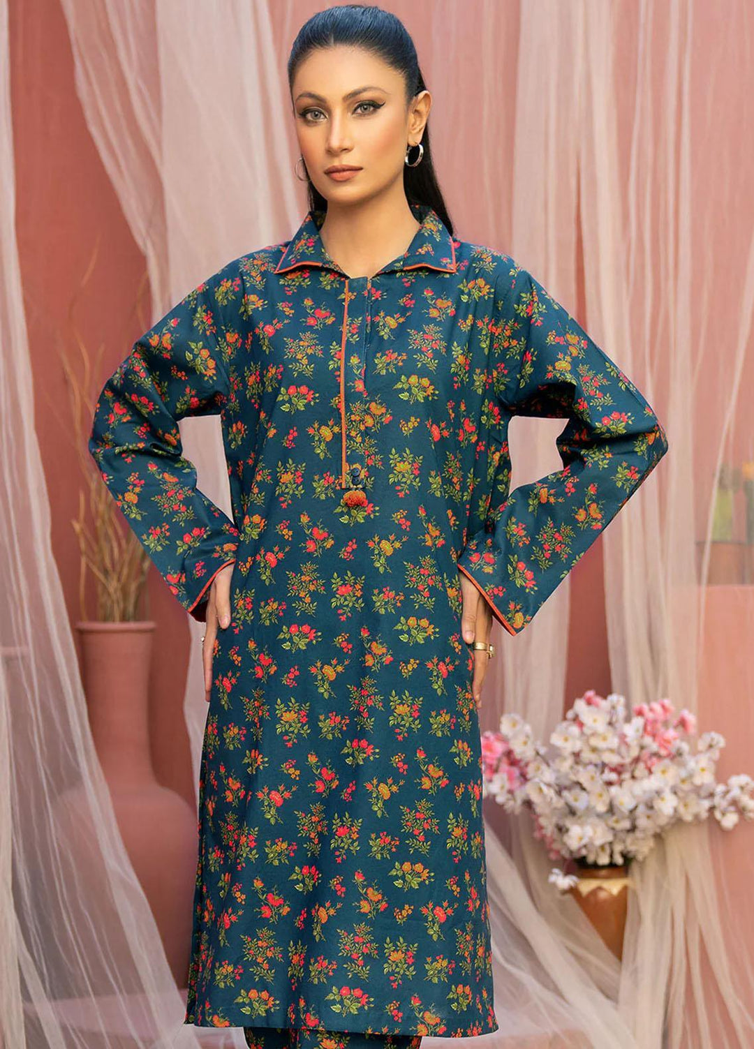 Safwa Printed Lawn Suits Unstitched 2 Piece SW23O OR-16 - Summer Collection
