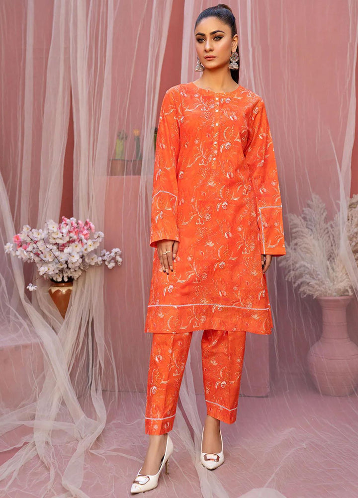 Safwa Printed Lawn Suits Unstitched 2 Piece SW23O OR-19 - Summer Collection
