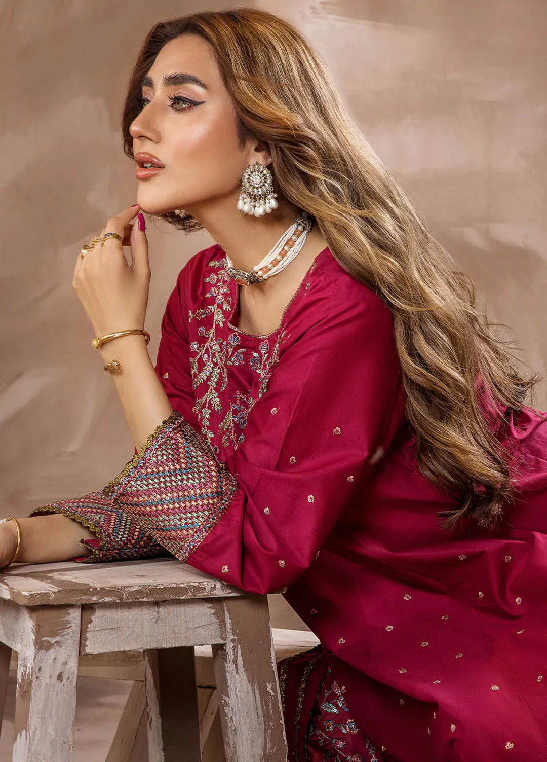Safwa Pret Embroidered Lawn 2 Piece Suit D-01