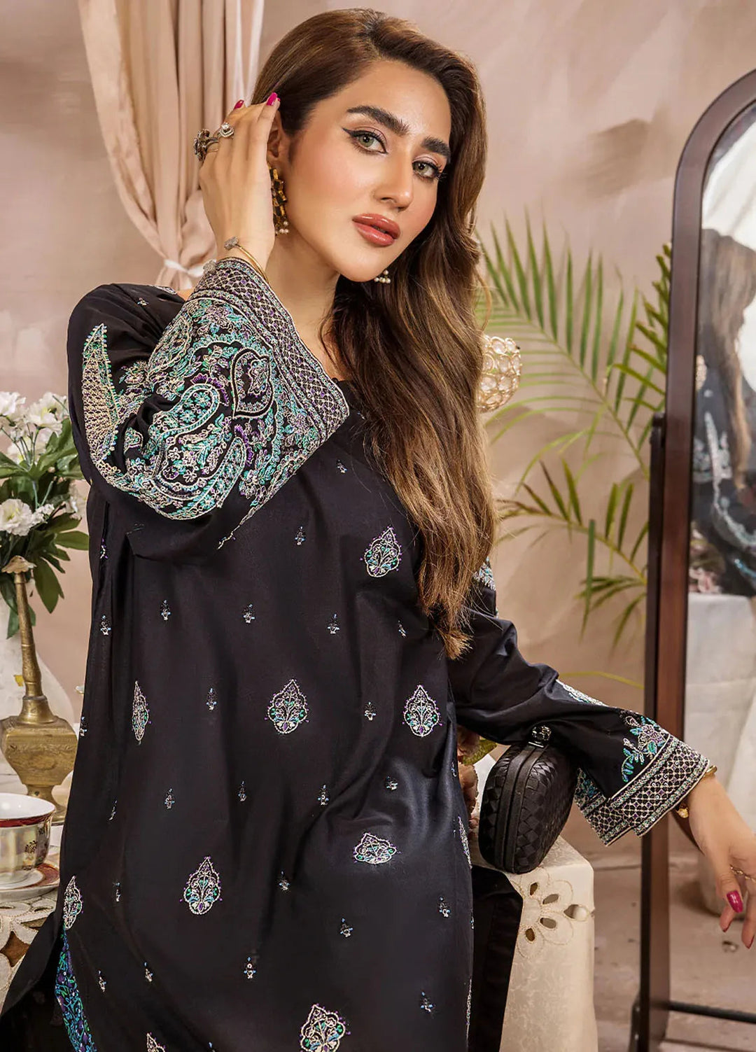 Safwa Pret Embroidered Lawn 2 Piece Suit D-02