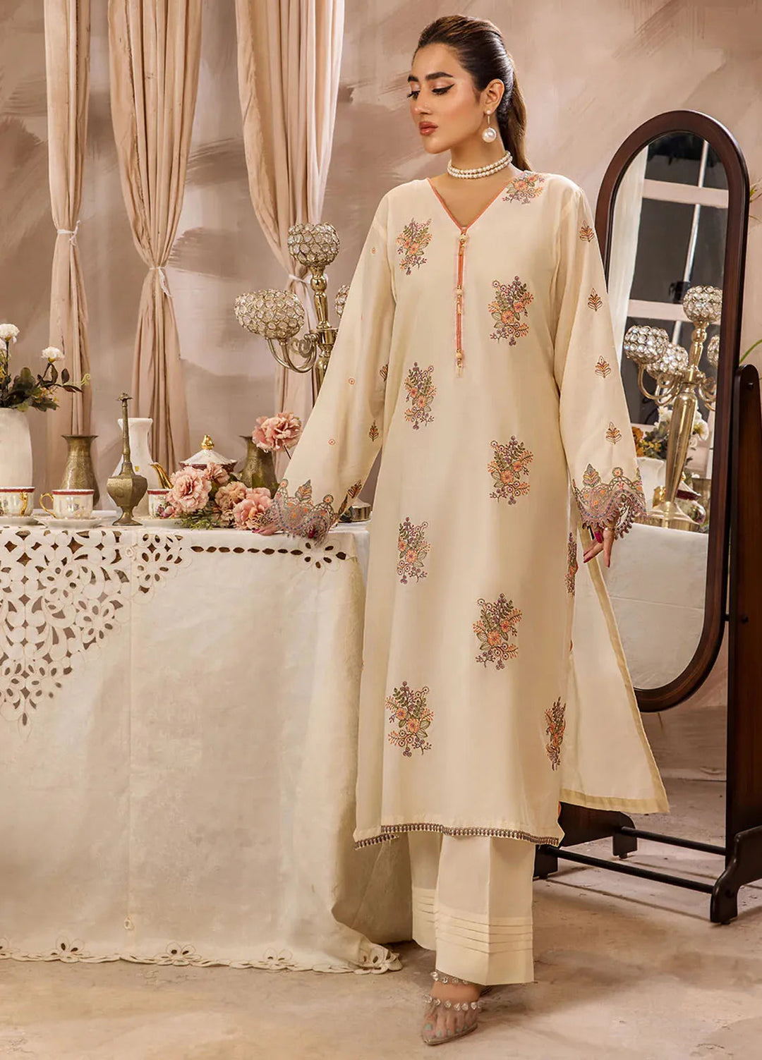 Safwa Pret Embroidered Lawn 2 Piece Suit D-09