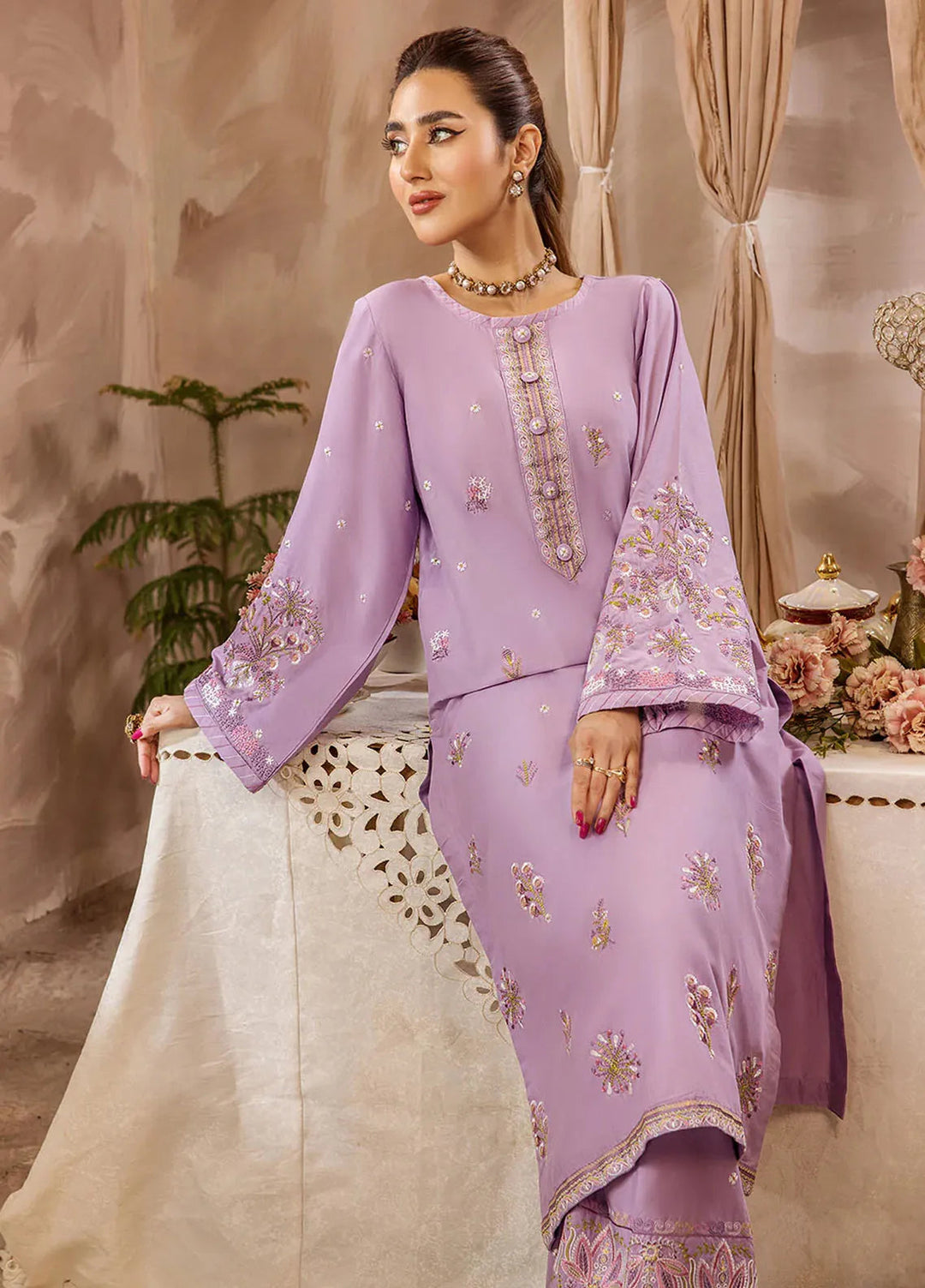 Safwa Pret Embroidered Lawn 2 Piece Suit D-10