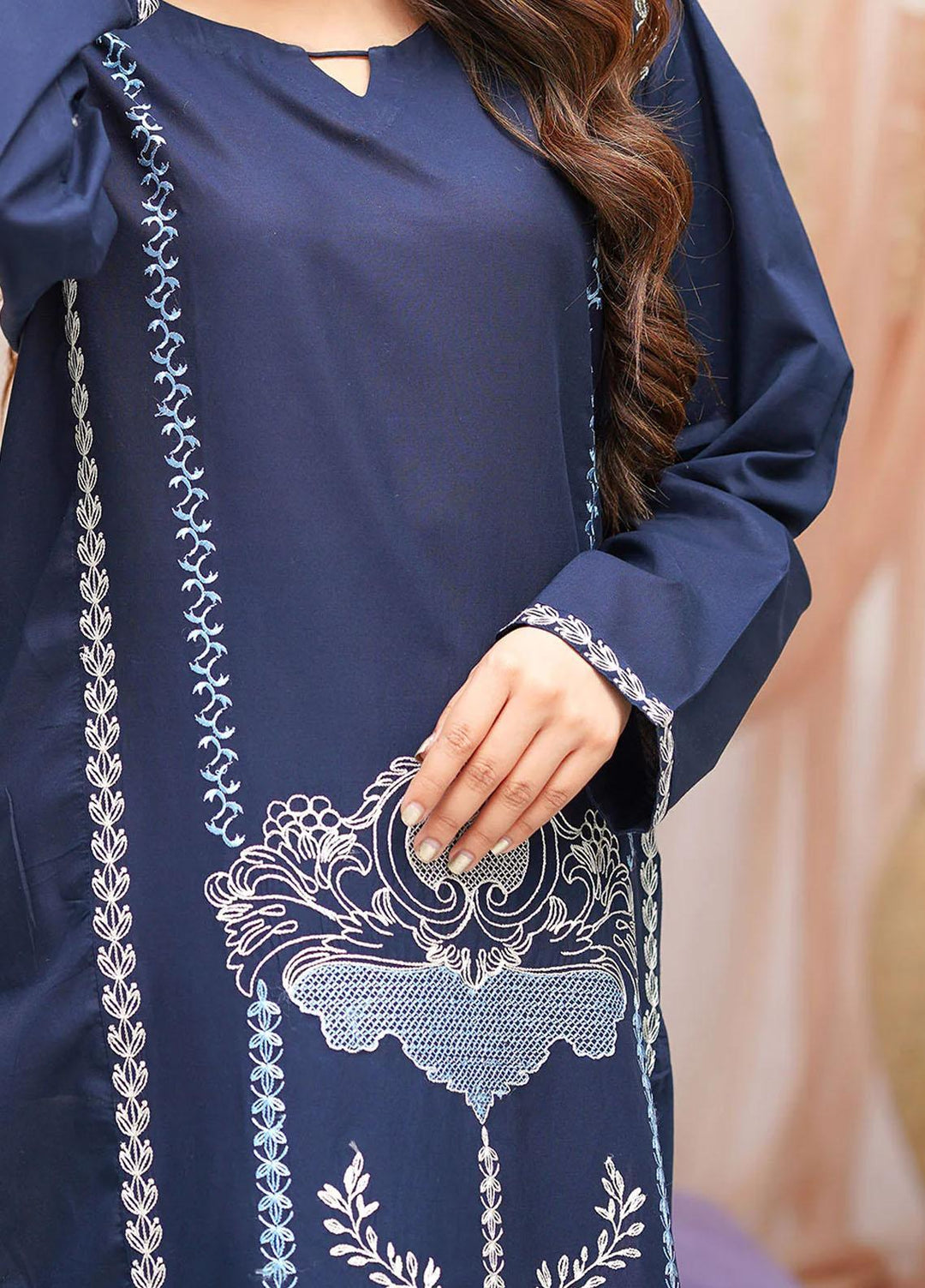 Safwa Casual Pret  Lawn 2 Piece Suit 3R1-2P-EMB-05 Blue