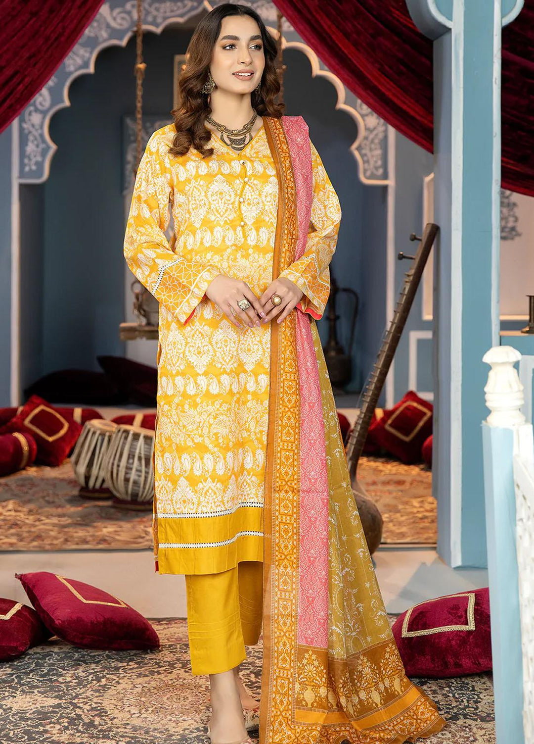 Safwa Printed Lawn Suits Unstitched 3 Piece SW23SP SSP-12 - Summer Collection