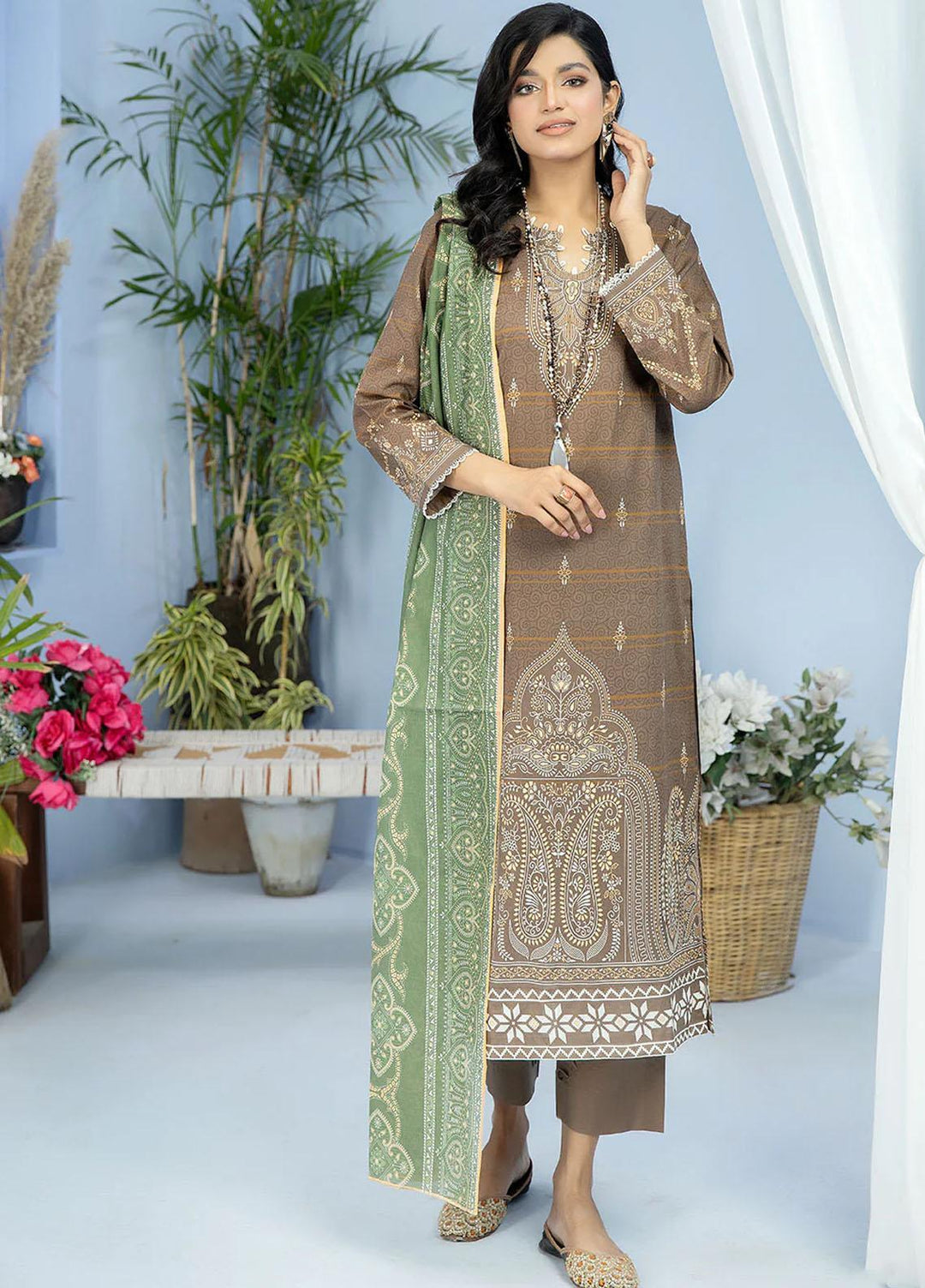 Safwa Printed Lawn Suits Unstitched 3 Piece SW23SP-V5 SSP-44 - Summer Collection