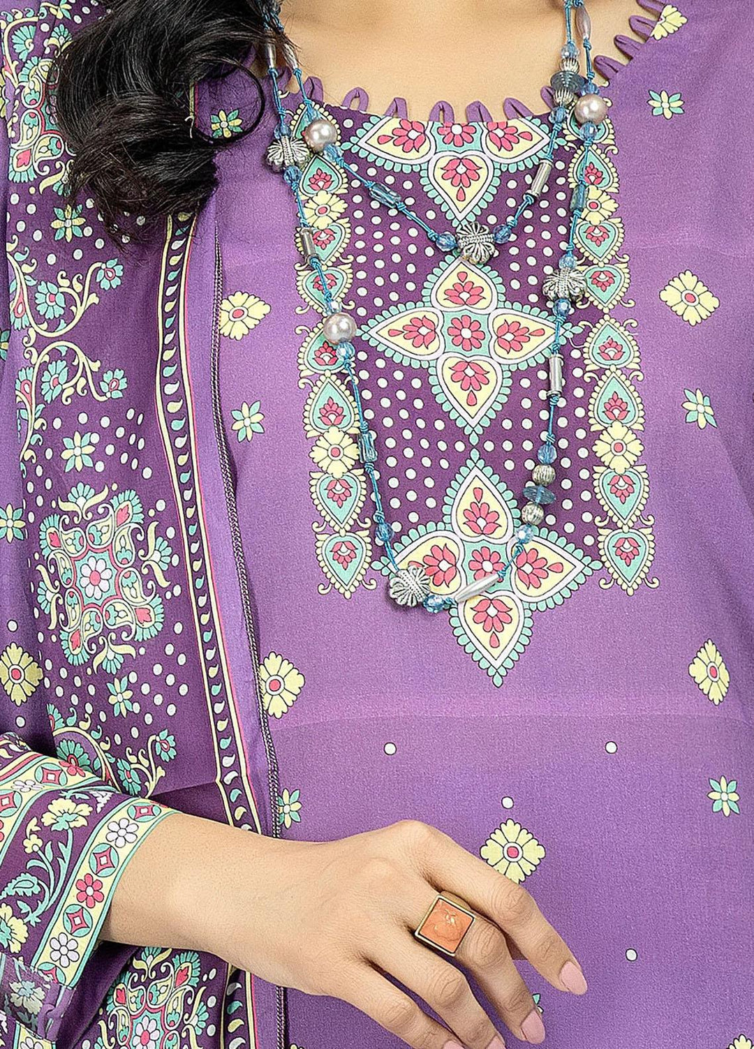 Safwa Printed Lawn Suits Unstitched 3 Piece SW23SP-V5 SSP-45 - Summer Collection