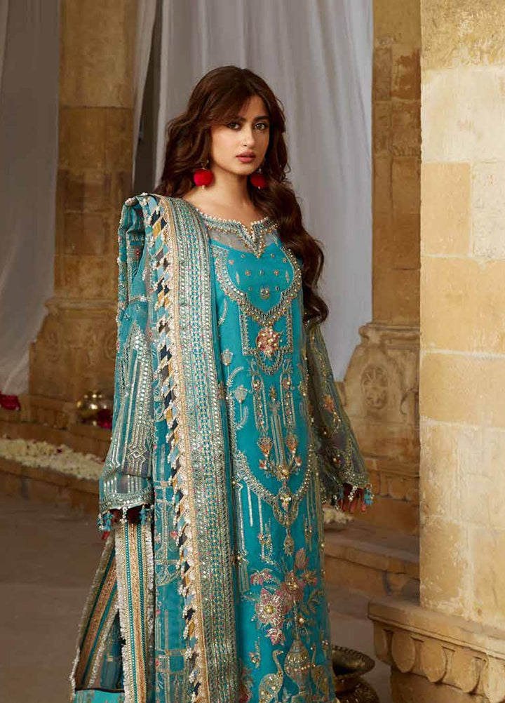 Sagar Kinaray By MNR Embroidered  Suits Unstitched 3 Piece MNR23SK ZWU23-17 UMBER - Wedding Collection