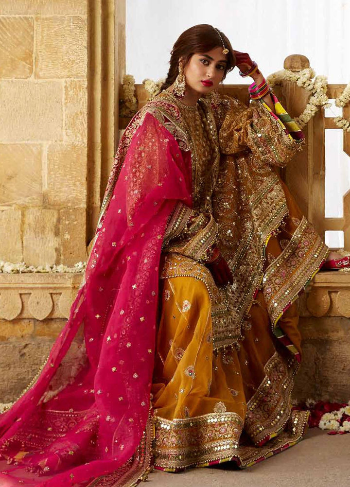 Sagar Kinaray By MNR Embroidered  Suits Unstitched 3 Piece MNR23SK ZWU23-21 KESARI - Wedding Collection