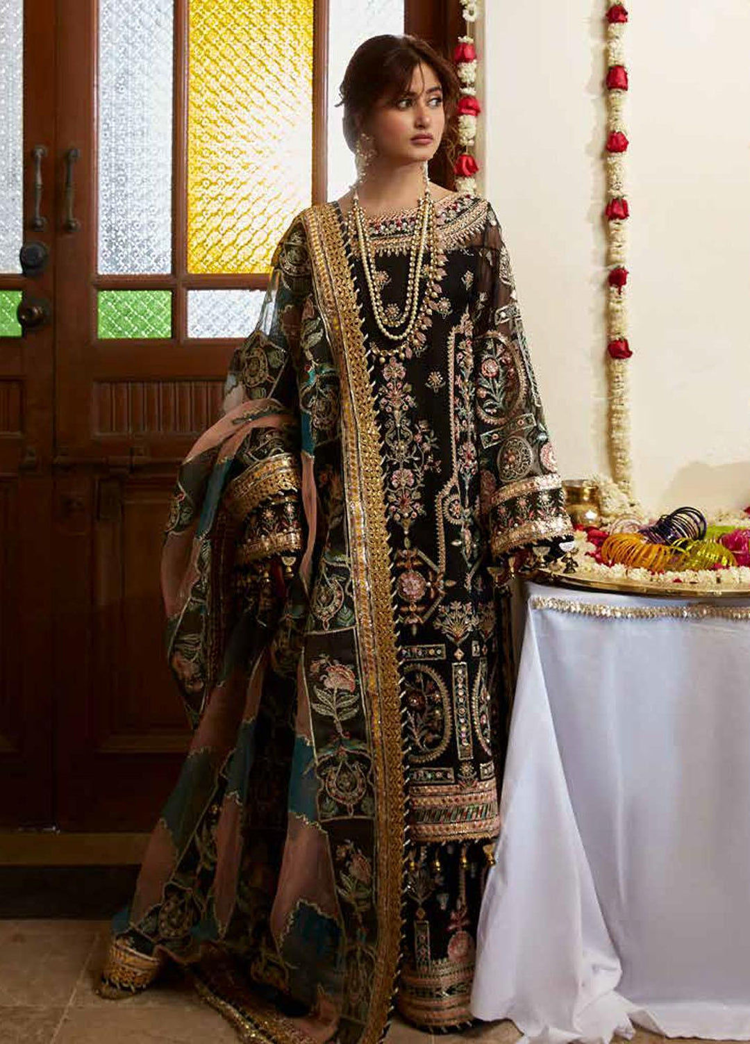 Sagar Kinaray By MNR Embroidered  Suits Unstitched 3 Piece MNR23SK ZWU23-22 BASGUL - Wedding Collection