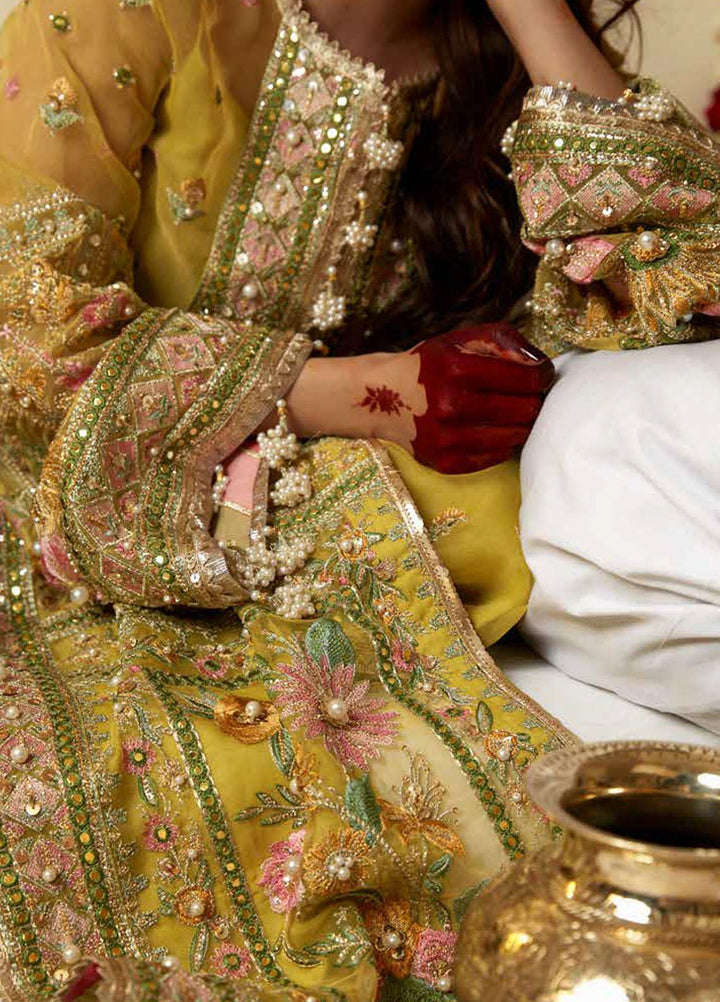 Sagar Kinaray By MNR Embroidered  Suits Unstitched 3 Piece MNR23SK ZWU23-24 NIMBU - Wedding Collection