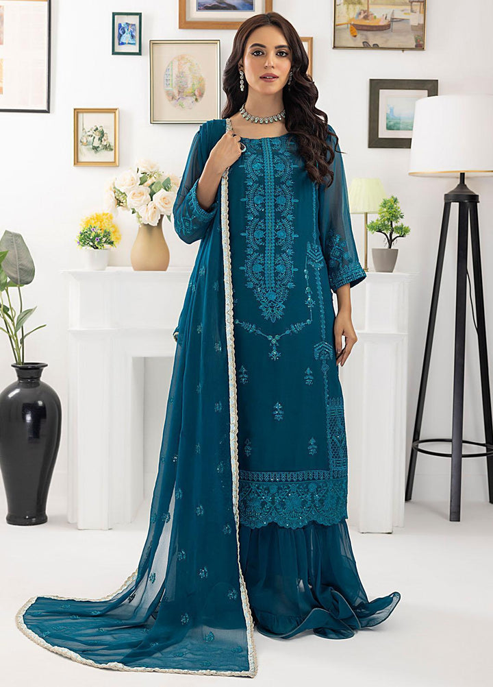 Ella By Sahane Embroidered Chiffon Suits Unstitched 3 Piece SNE23EL SAH-1012 - Formal Collection