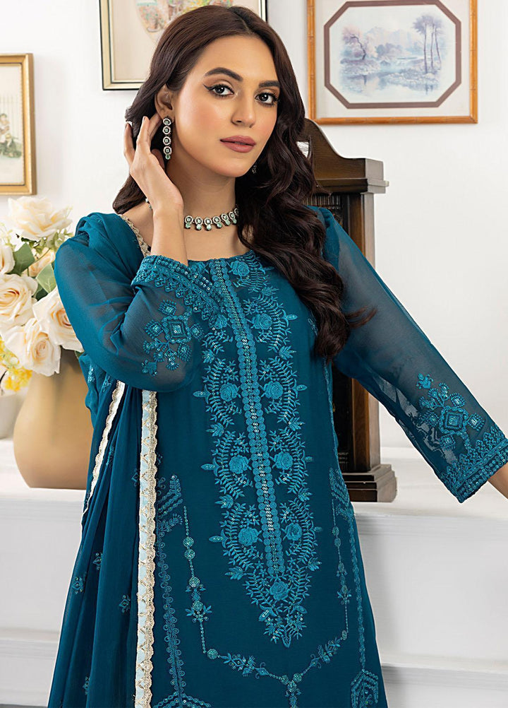Ella By Sahane Embroidered Chiffon Suits Unstitched 3 Piece SNE23EL SAH-1012 - Formal Collection