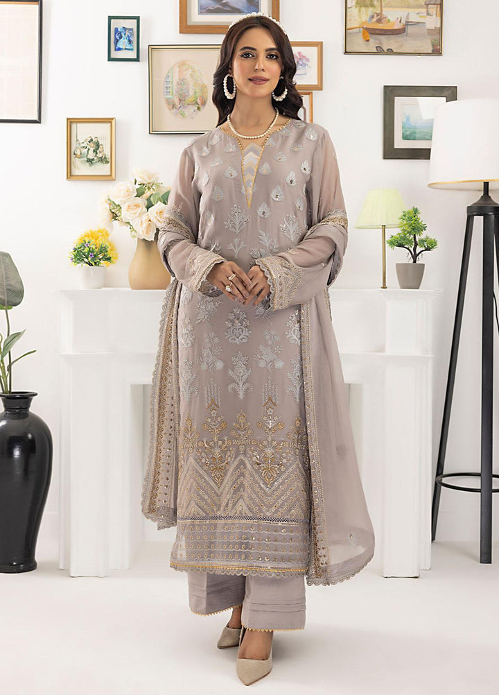 Ella By Sahane Embroidered Chiffon Suits Unstitched 3 Piece SNE23EL SAH-1014 - Formal Collection